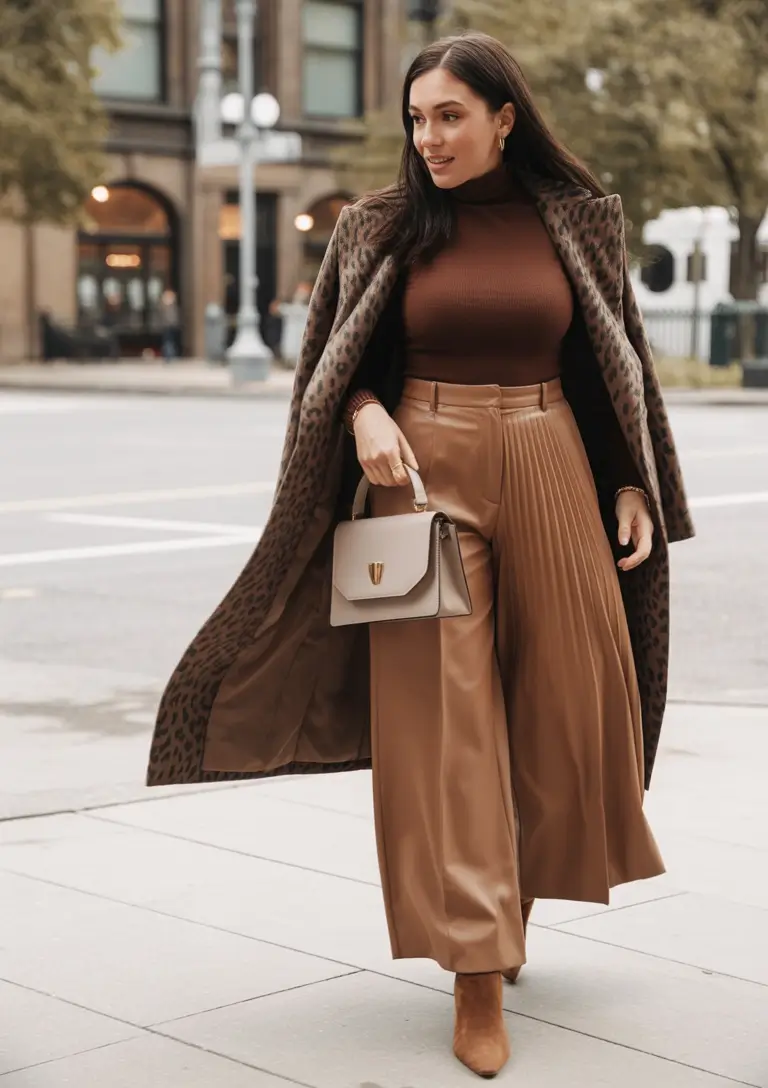 fall plus size capsule wardrobe Rich Neutrals & Statement Textures