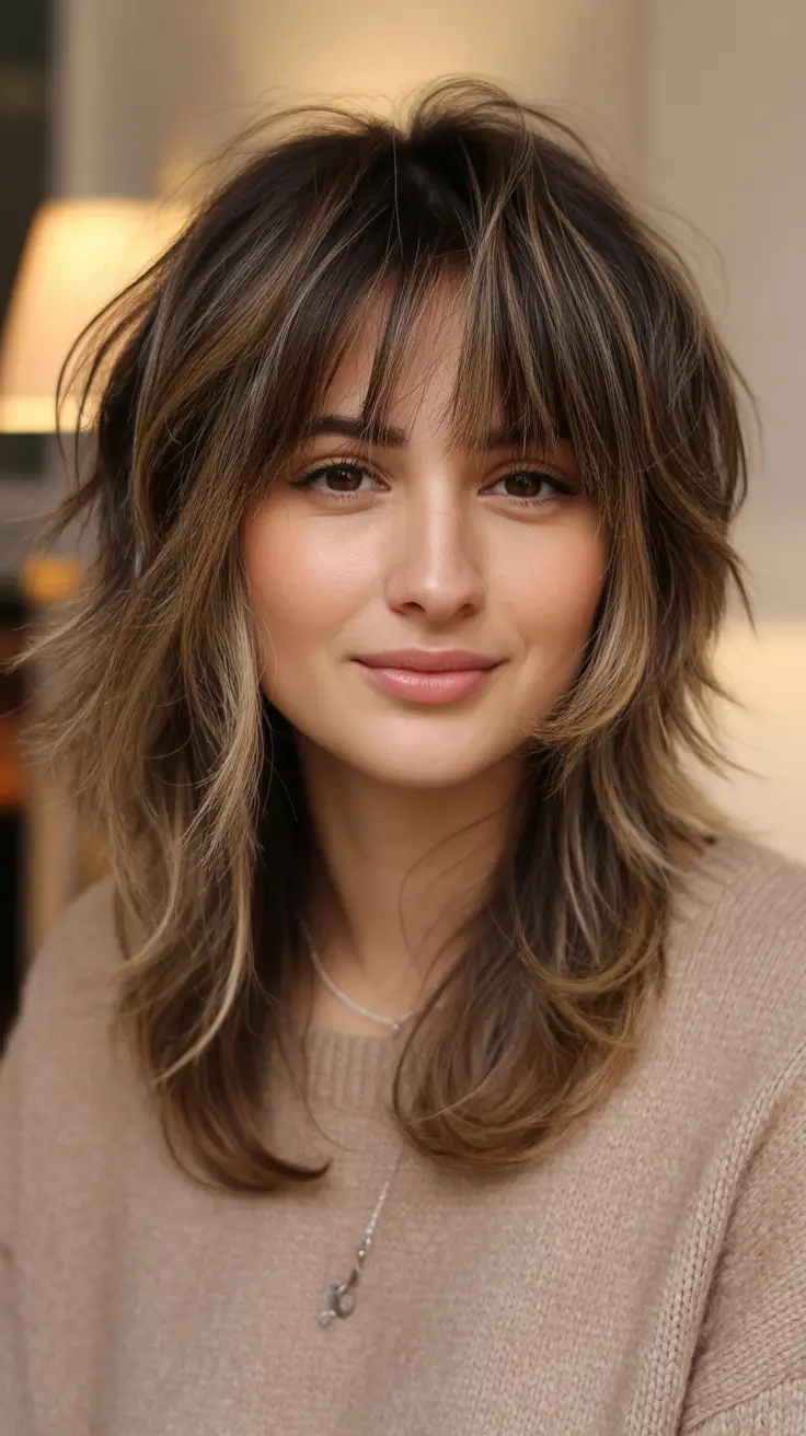 Fall shag haircut Caramel Kissed Mid-Length Layers