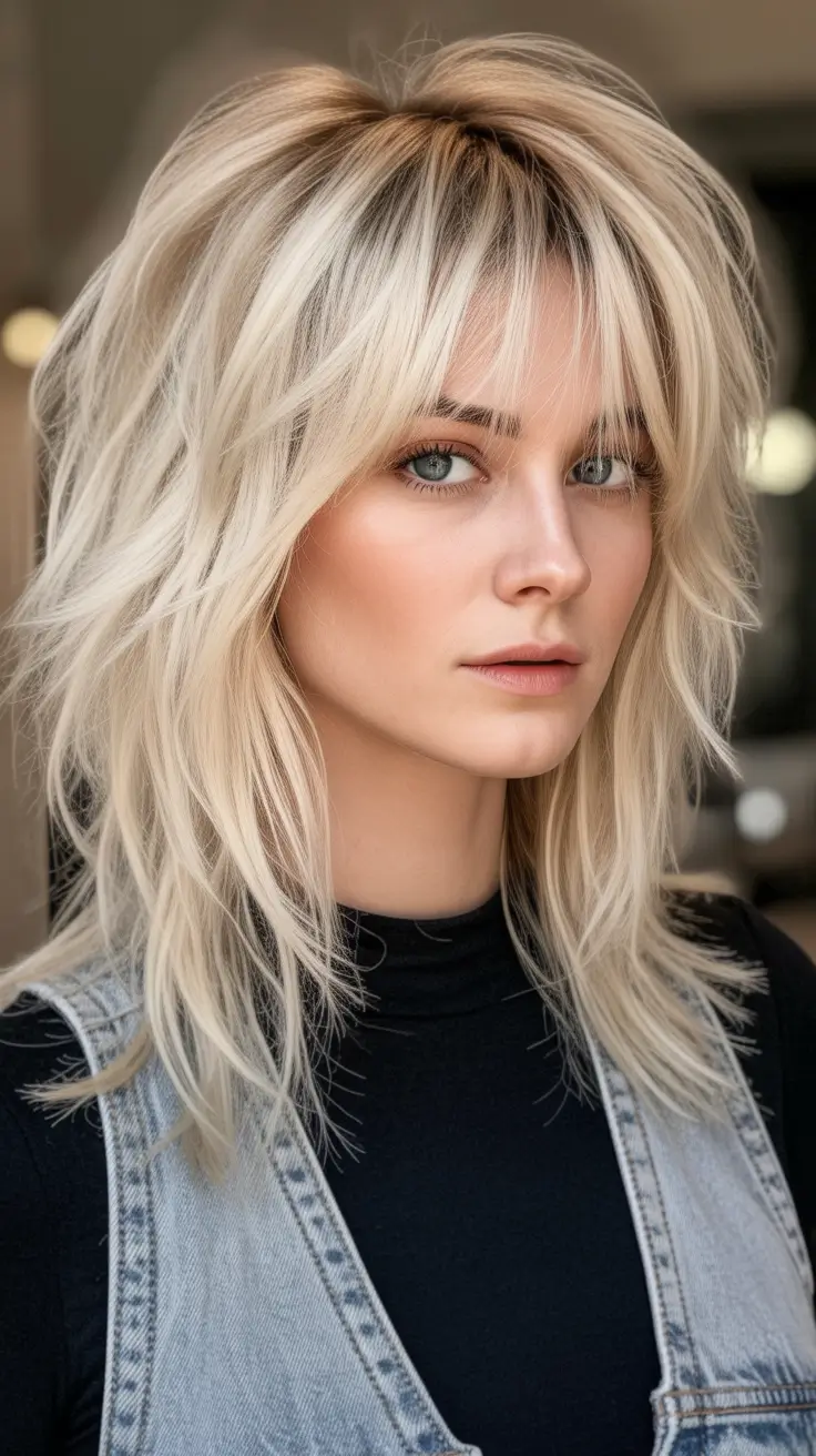 Fall shag haircut Textured Blonde Butterfly with Boho Finish