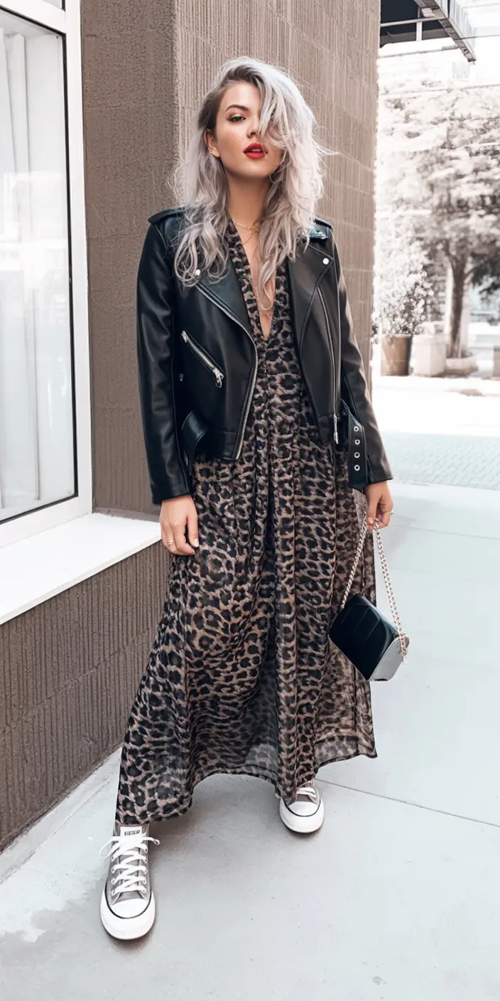 fall transition outfits 2025 Leopard Print, Leather Edge & Street Chic Confidence