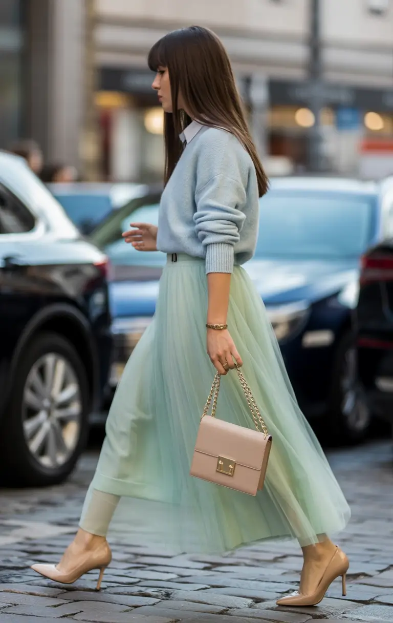 fall transition outfits 2025 Mint & Mist: Pastel Romance for Cloudy Days