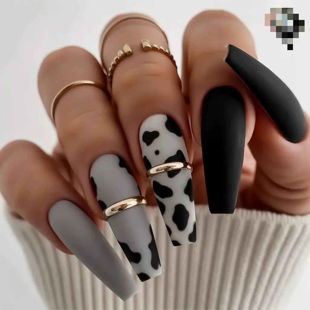 Fall-dip-powder-Cowprint-Couture-and-Monochrome-Mix