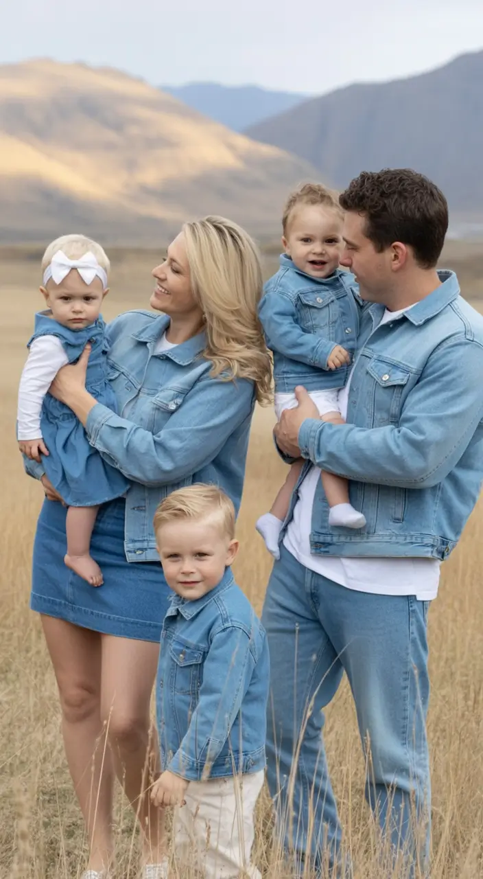fall family photo outfits Soft Denim in the Golden Valley