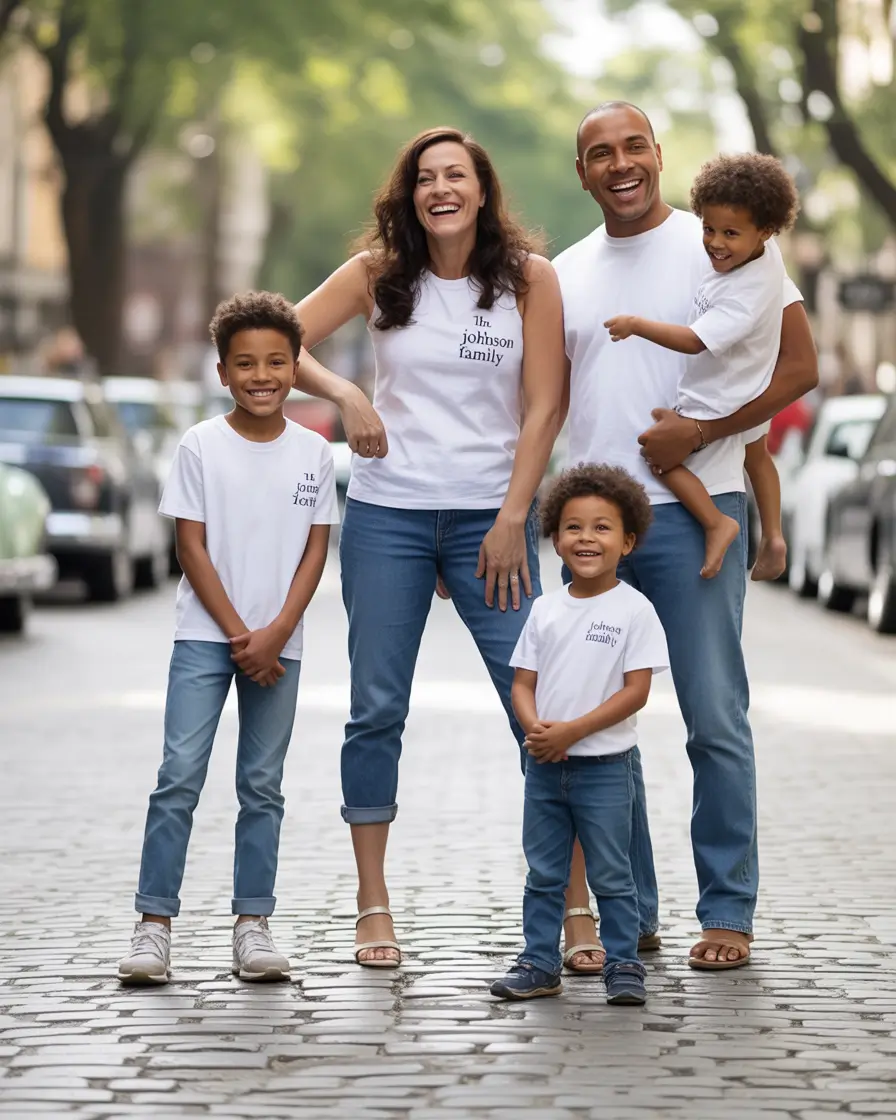fall family photo outfits Downtown Denim With Personal Touches