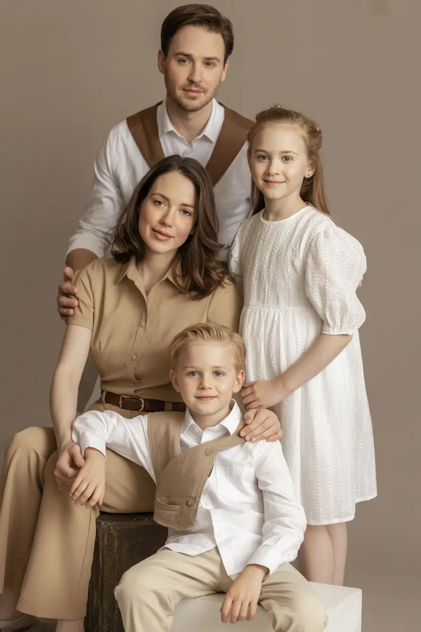 fall family photo outfits Neutral Chic in Cream and Beige