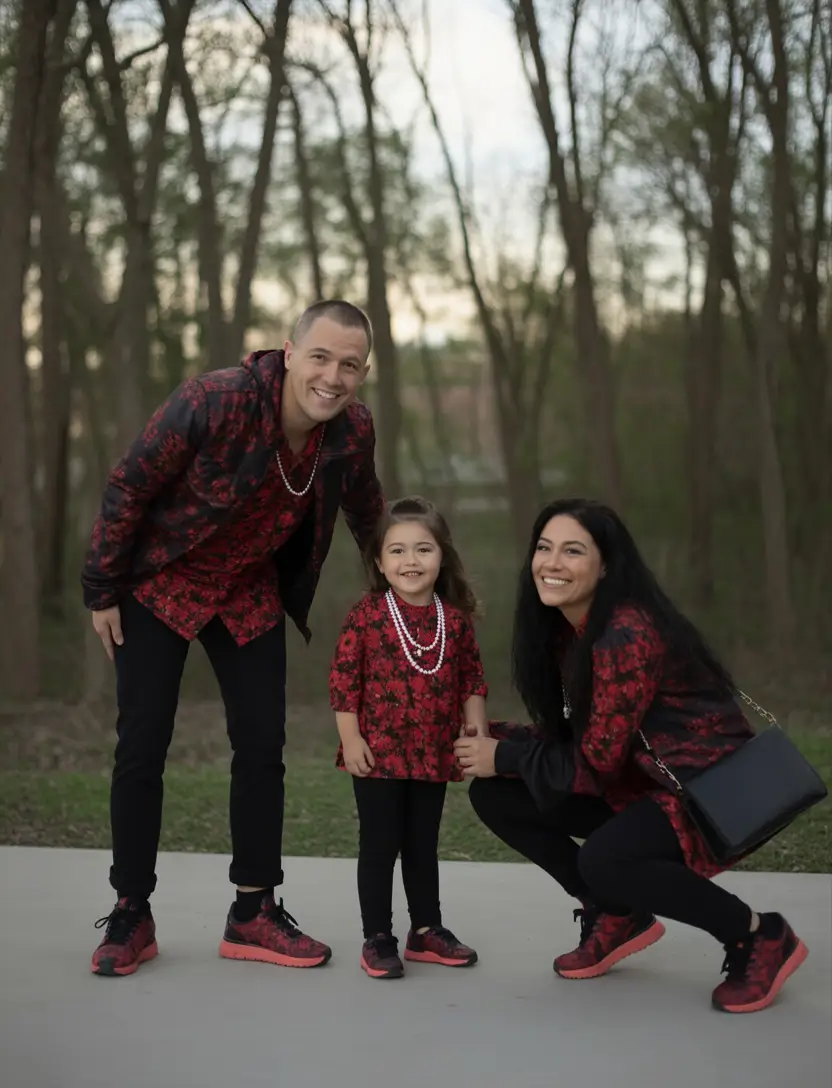 fall family photo outfits Edgy Florals With a Twist