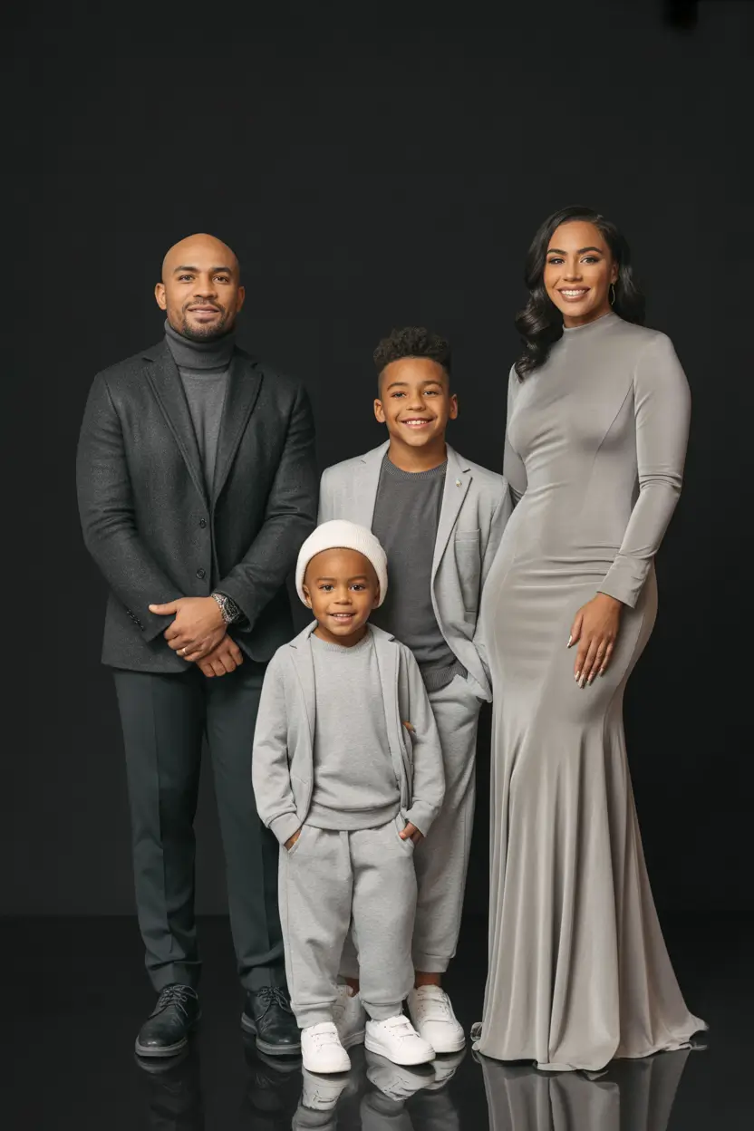fall family photo outfits Modern Monochrome in Warm Grays