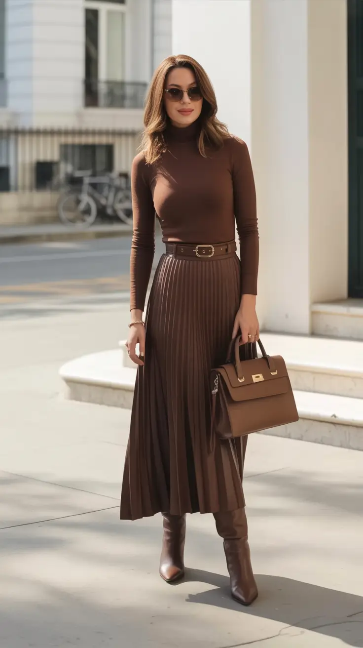 fall fashion trends for women 2025 Rich Espresso Elegance in Motion