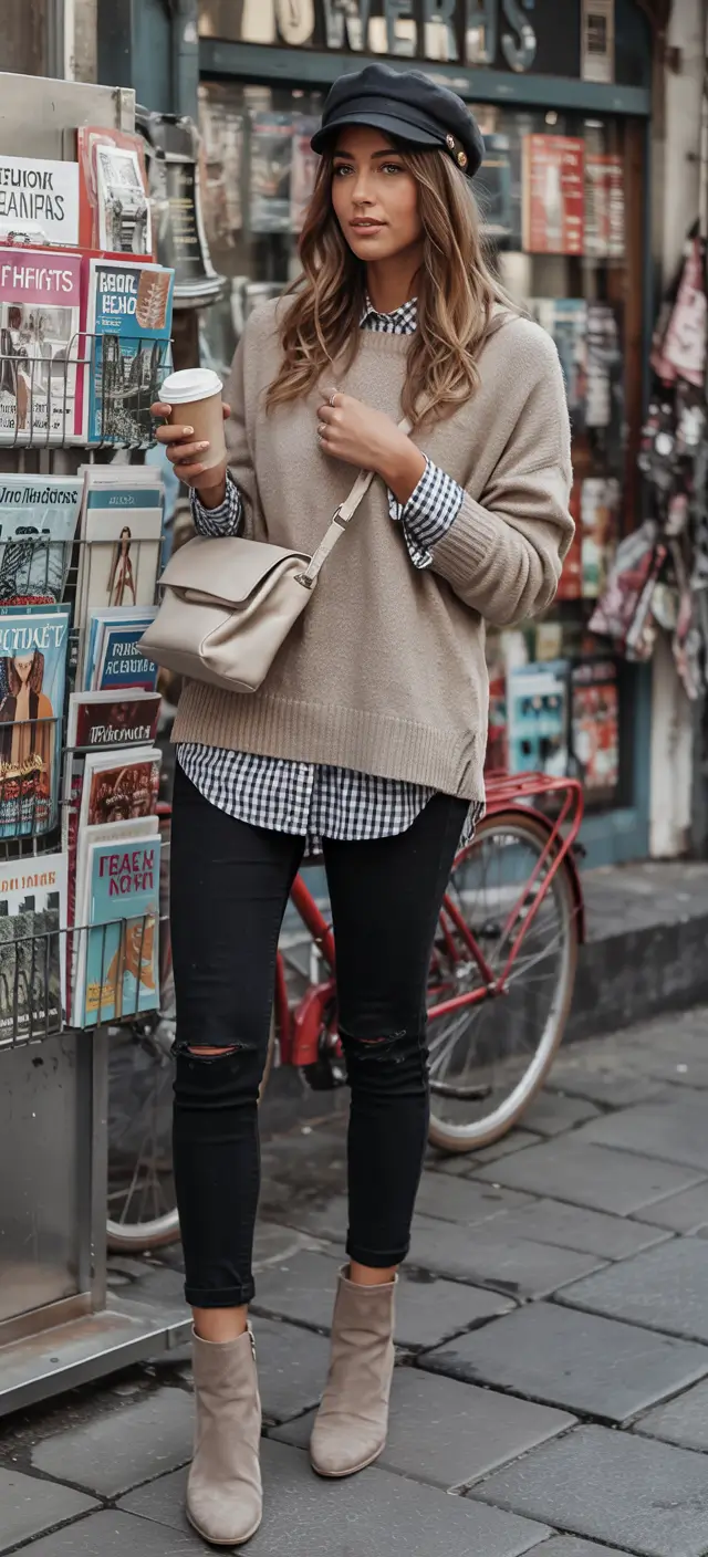 fall fashion trends for women 2025 Effortless Parisian with a Gingham Twist