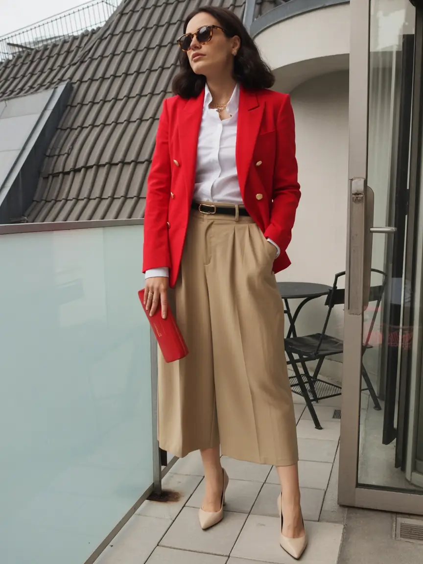 fall outfits ideas 2025 Bold Blazers & Wide-Leg Drama