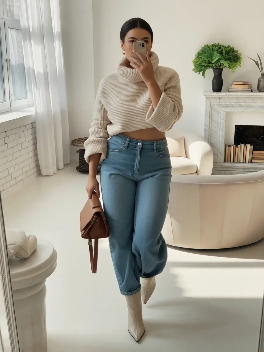 fall fashion outfits Crop and Cuff: Elevated Weekend Casual