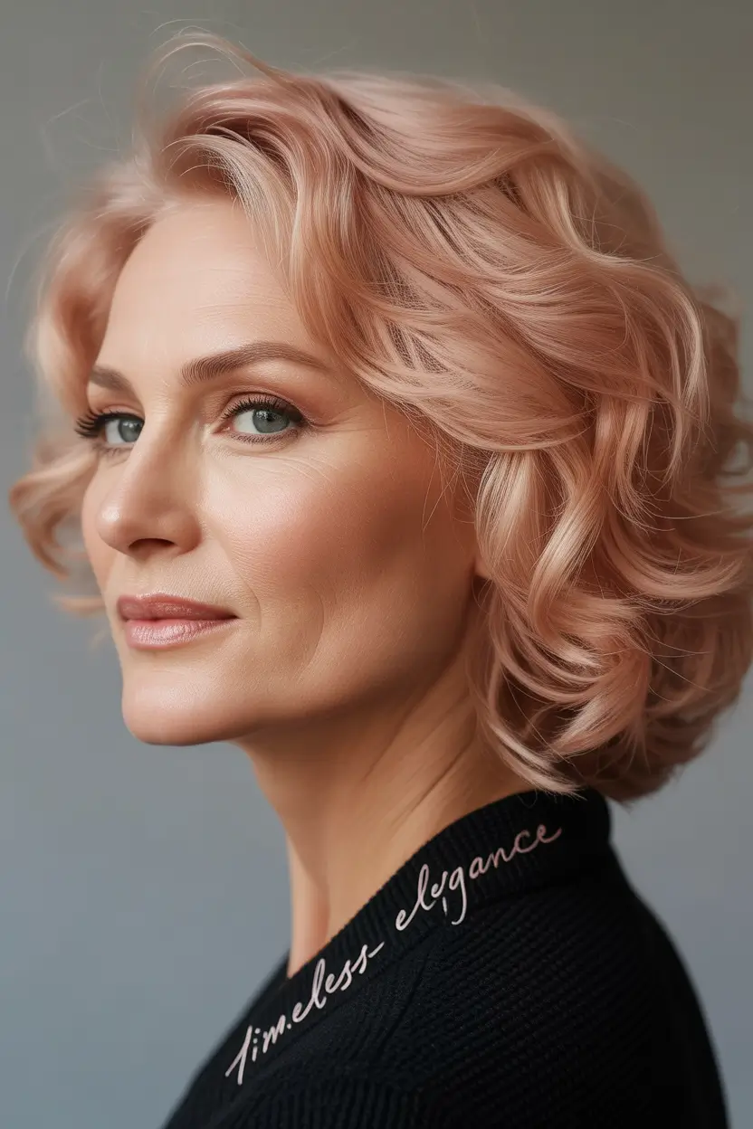 Fall hair color for women over 40 Blush Blonde Classic Set Waves