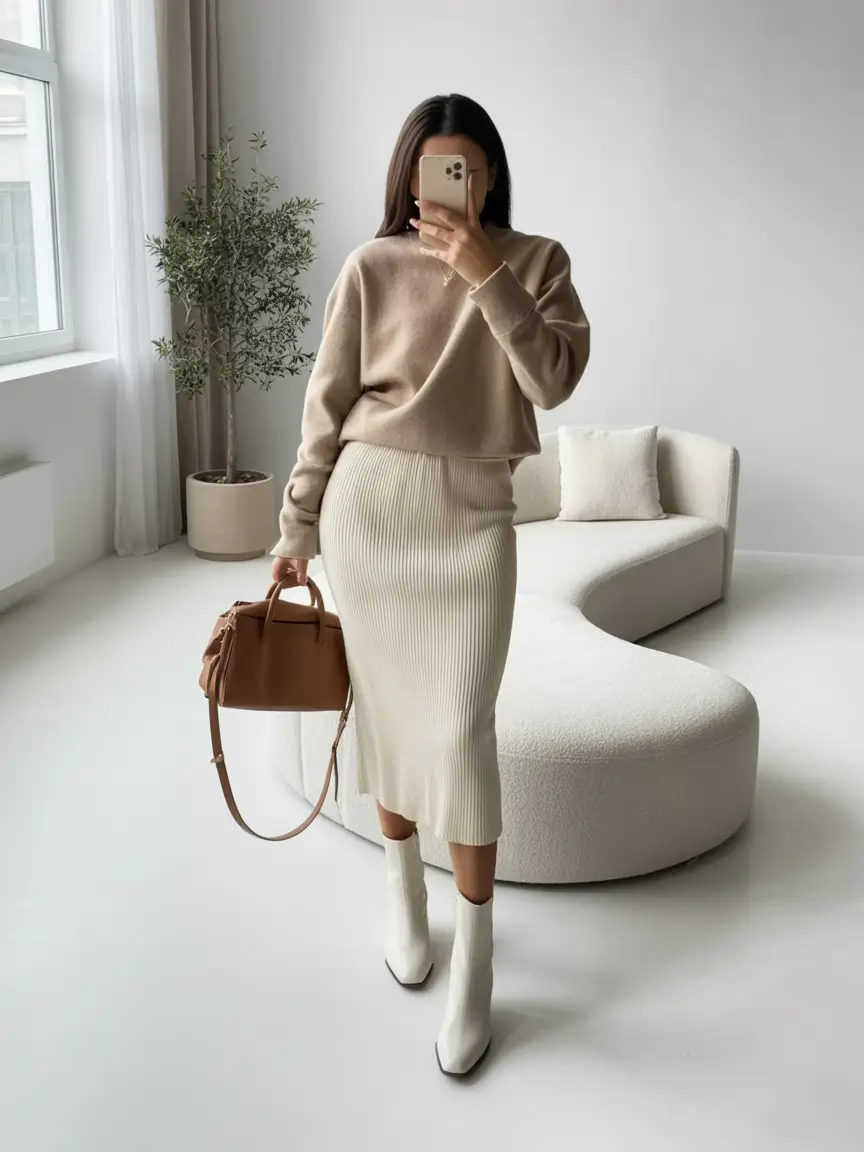 casual classy Soft Neutrals and Sculptural Silhouettes