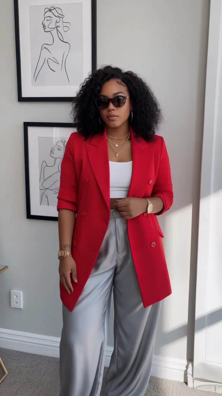 Women office Bold Blazer, Soft Tones