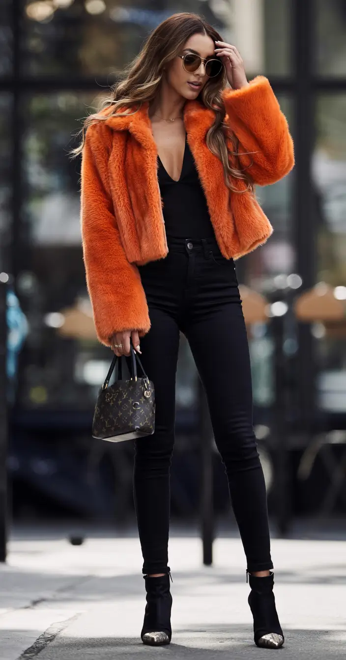 fall winter outfits Statement Fur and After-Dark Energy