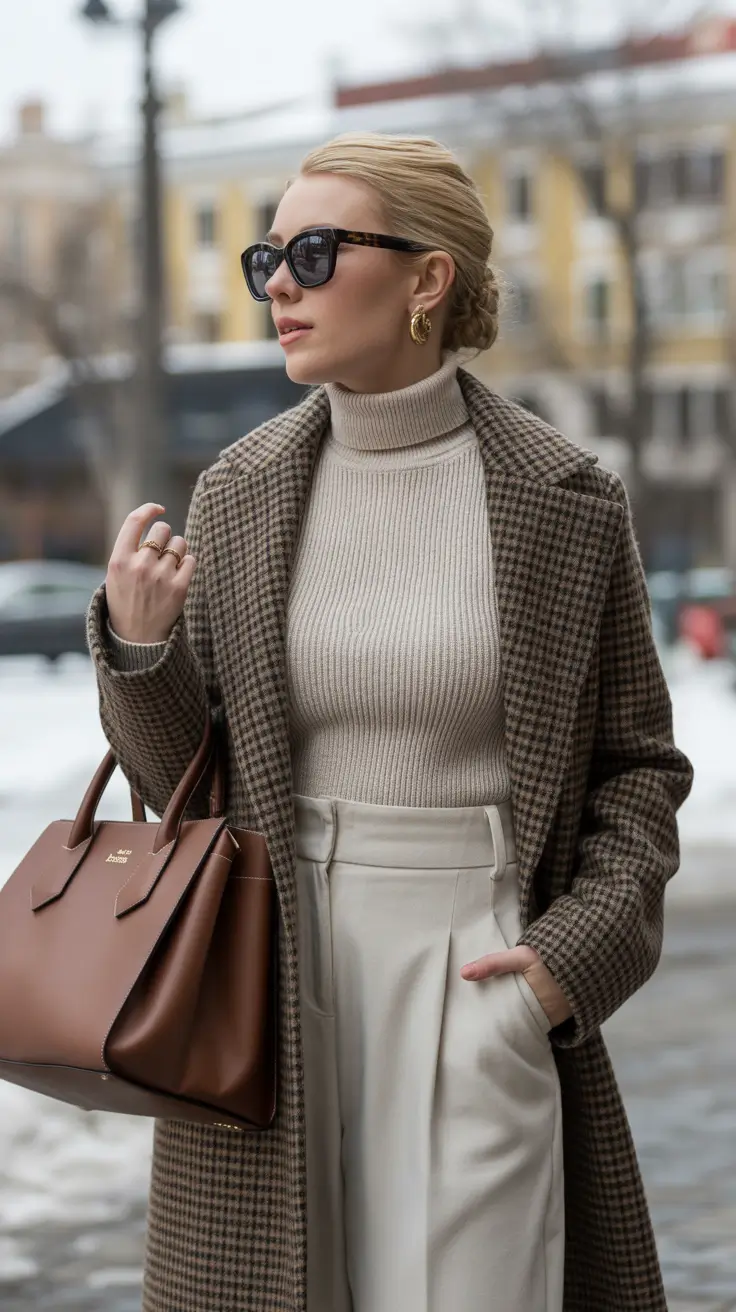 fall winter outfits Checked Elegance with a Vintage Pulse