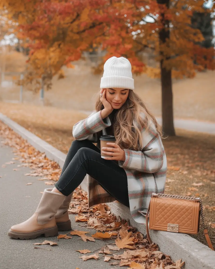 fall winter outfits Pumpkin Spice with Street Chic