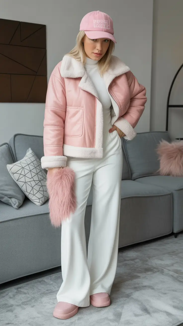fall winter outfits Cotton Candy Cozy with a Twist