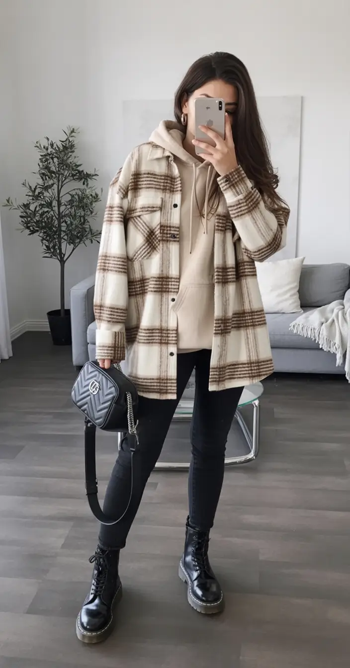 layering for fall outfits+Shacket Season with a Side of Street Cred