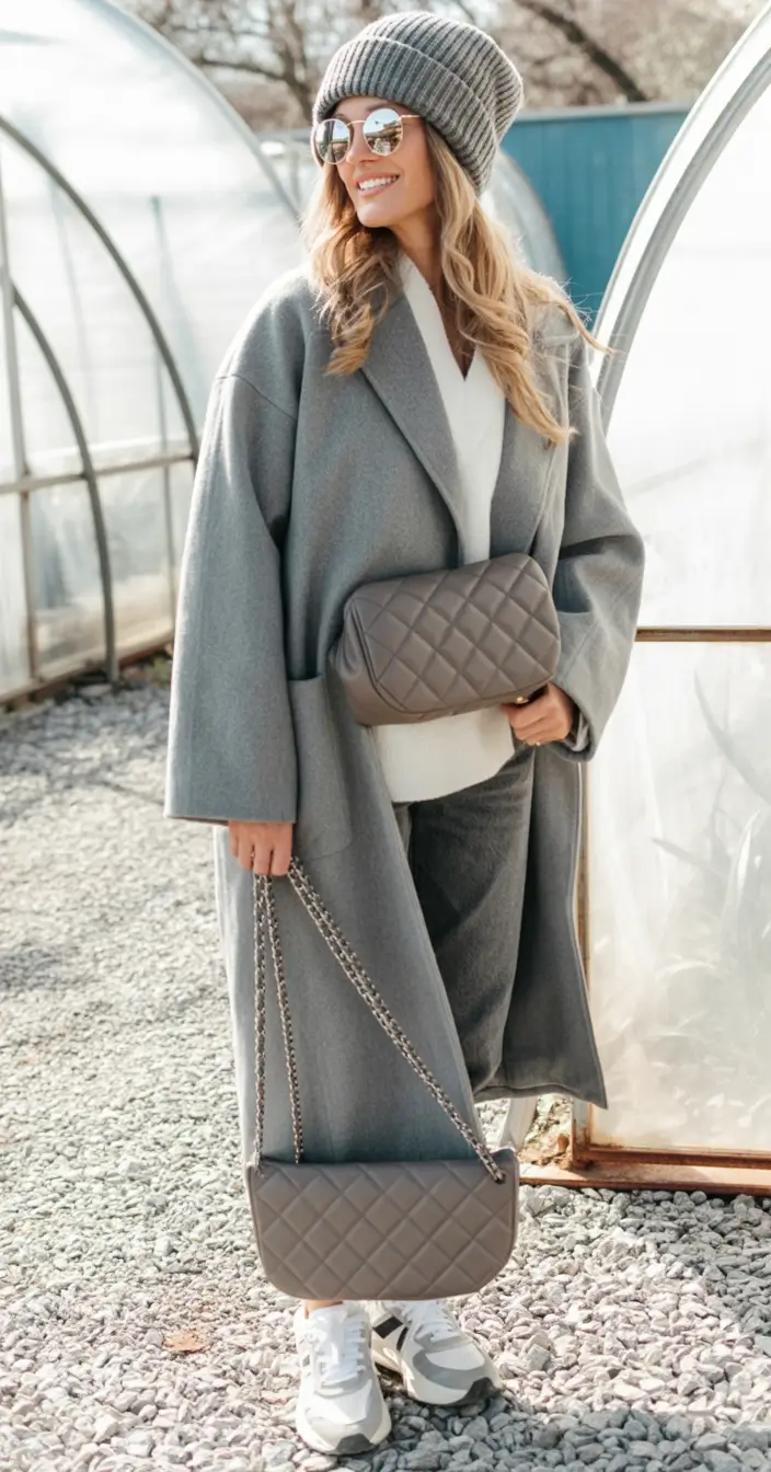 layering for fall outfits+Weekend Comfort in Quilted Gray Layers