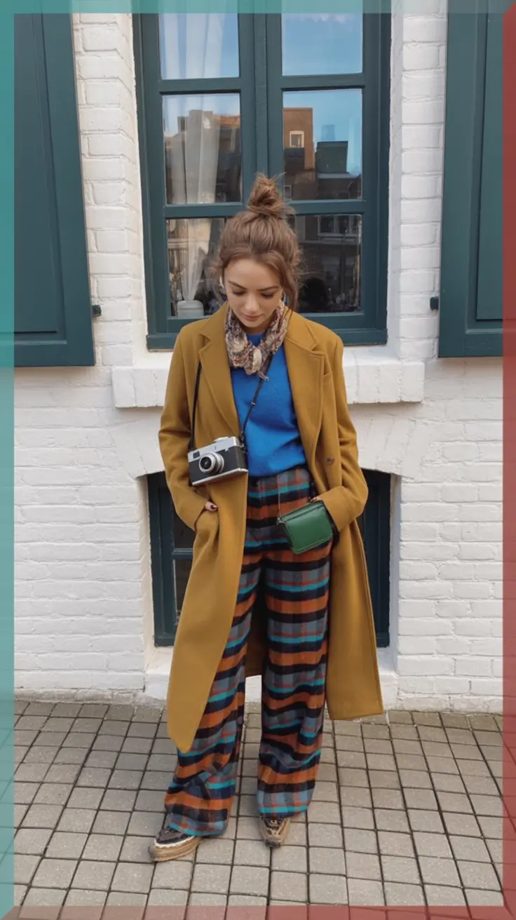 layering for fall outfits+Retro Plaid with a Bold Twist