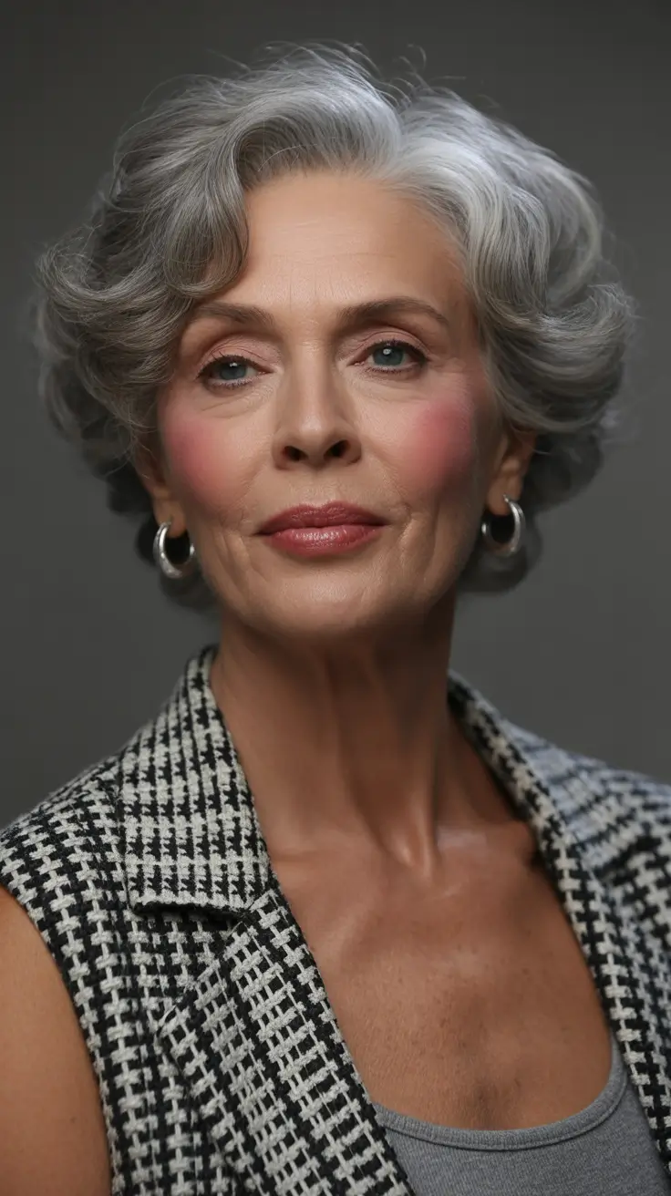 Fall haircuts for women over 60 Modern Classic With Gentle Swirl