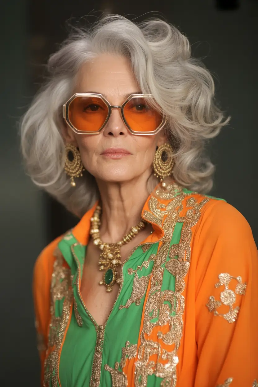 Fall haircuts for women over 60 Layered Blowout With Retro Glam