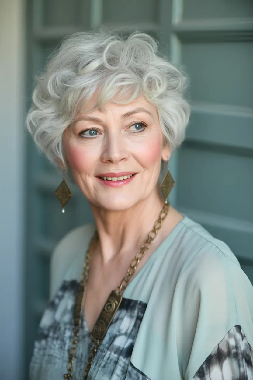Fall haircuts for women over 60 Soft Crop With Wispy Curls