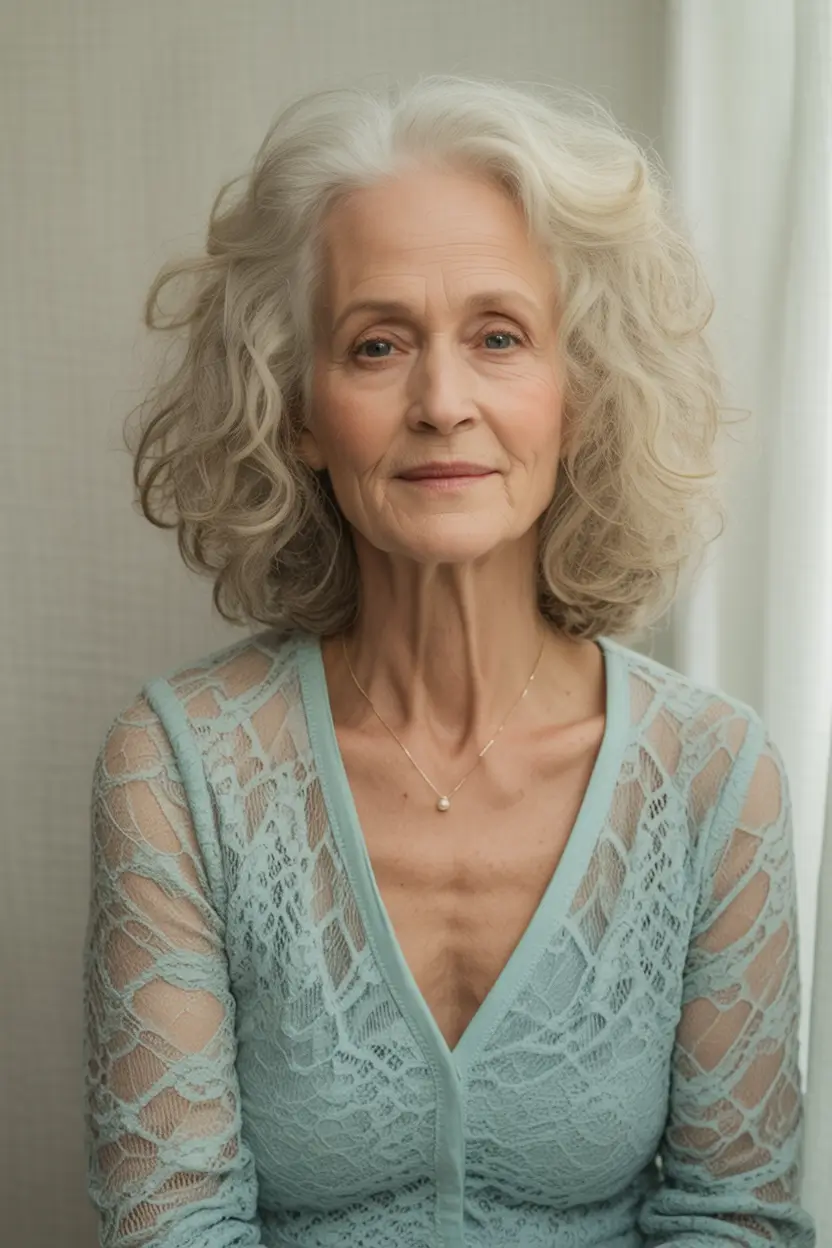 Fall haircuts for women over 60 Shoulder-Length Curls With Soft Volume