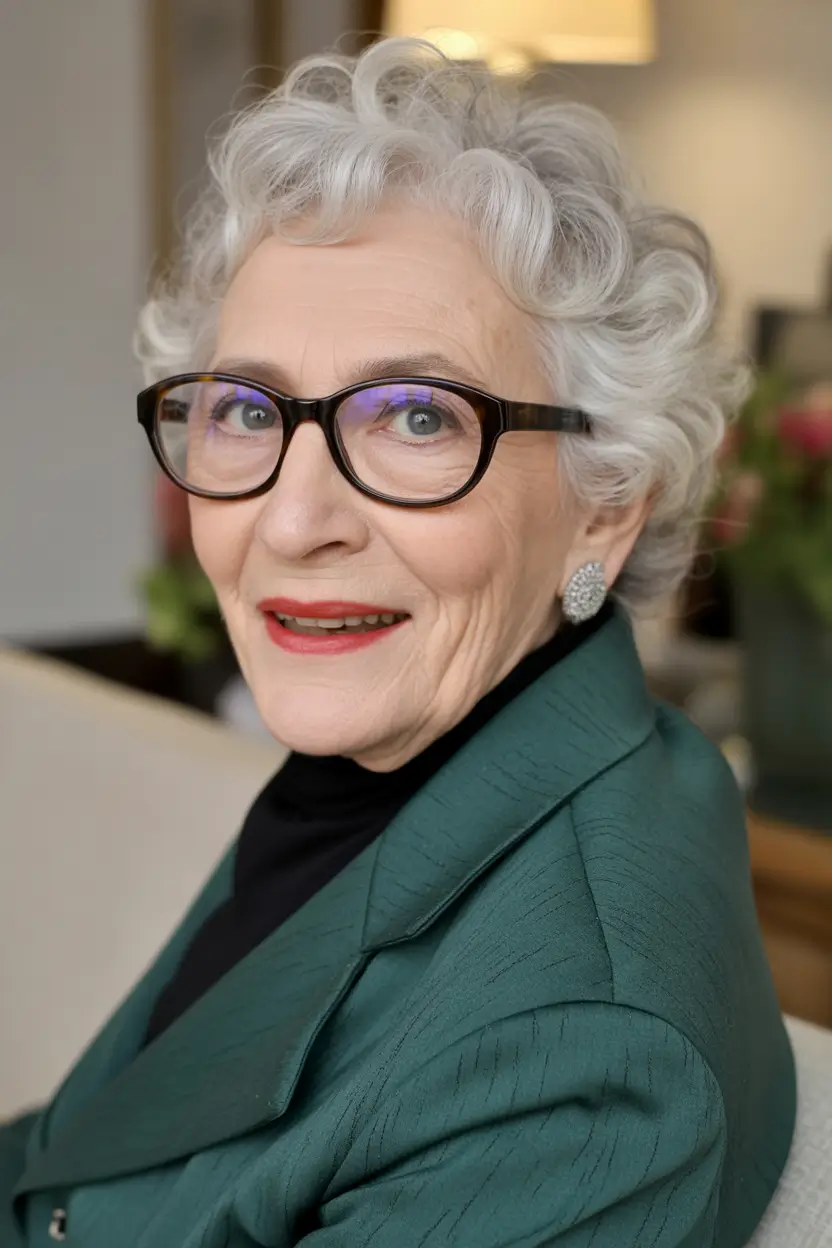 Fall haircuts for women over 60 Curly Bob With Lifted Layers