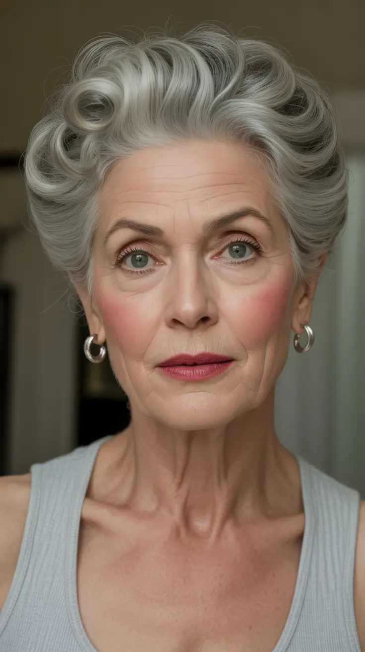 Fall haircuts for women over 60 Vintage Rolls With a Sculptural Twist