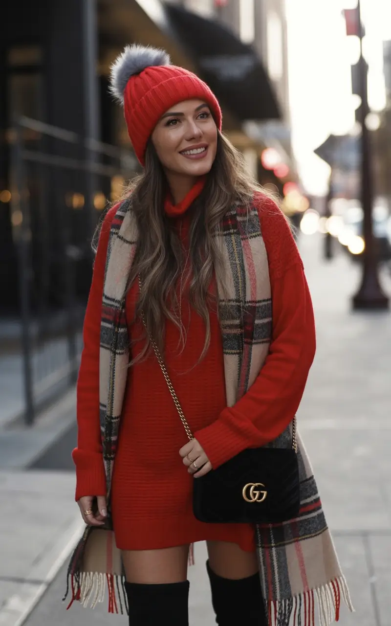 new fall fashion clothes Crimson Confidence with Cozy Flair