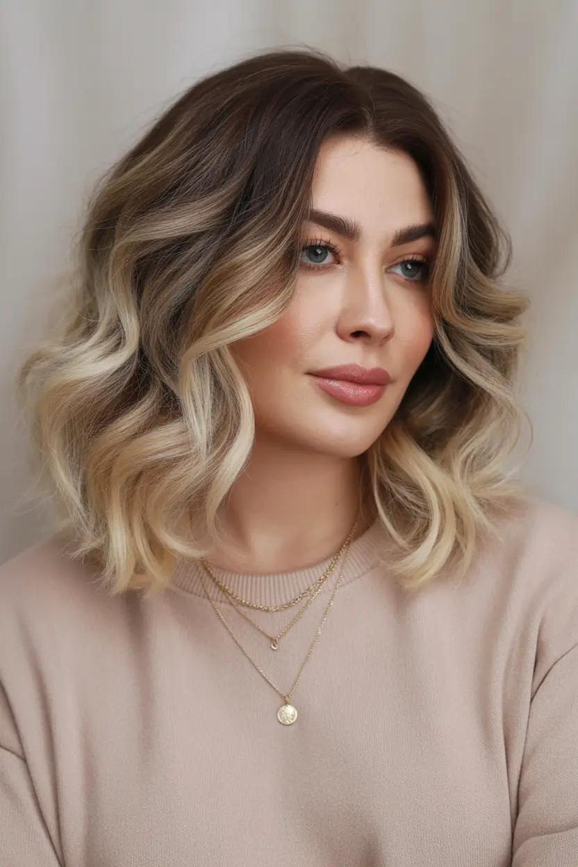 September haicuts Rooty Blonde Waves with Smoky Depth