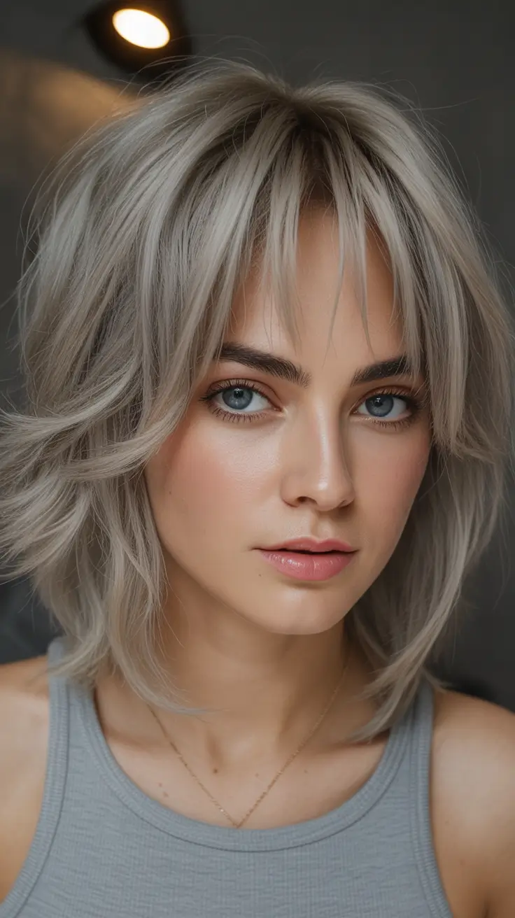 September haicuts Smoky Layered Wolf Cut with Wispy Bangs