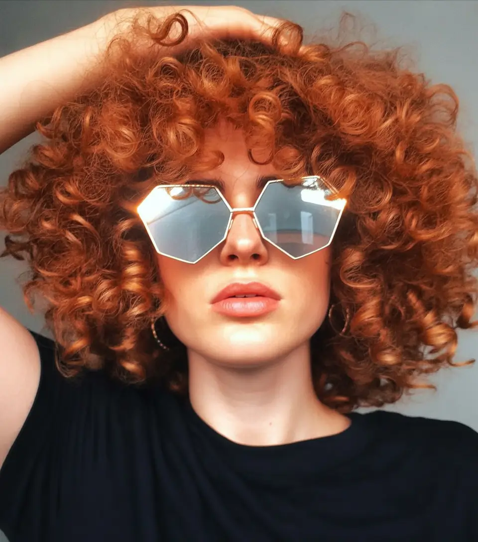 September haicuts Disco Copper Ringlets with Full Volume