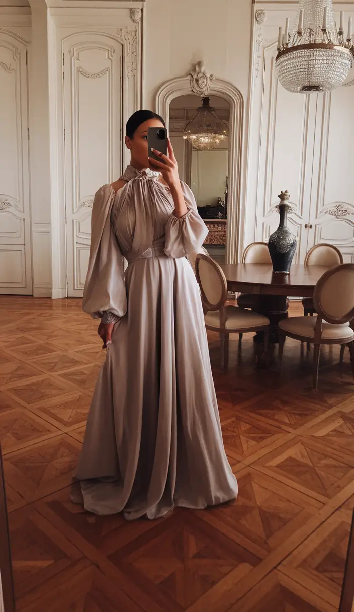 october wedding guest outfits ideas 2025 Dove Grey and Quiet Luxury
