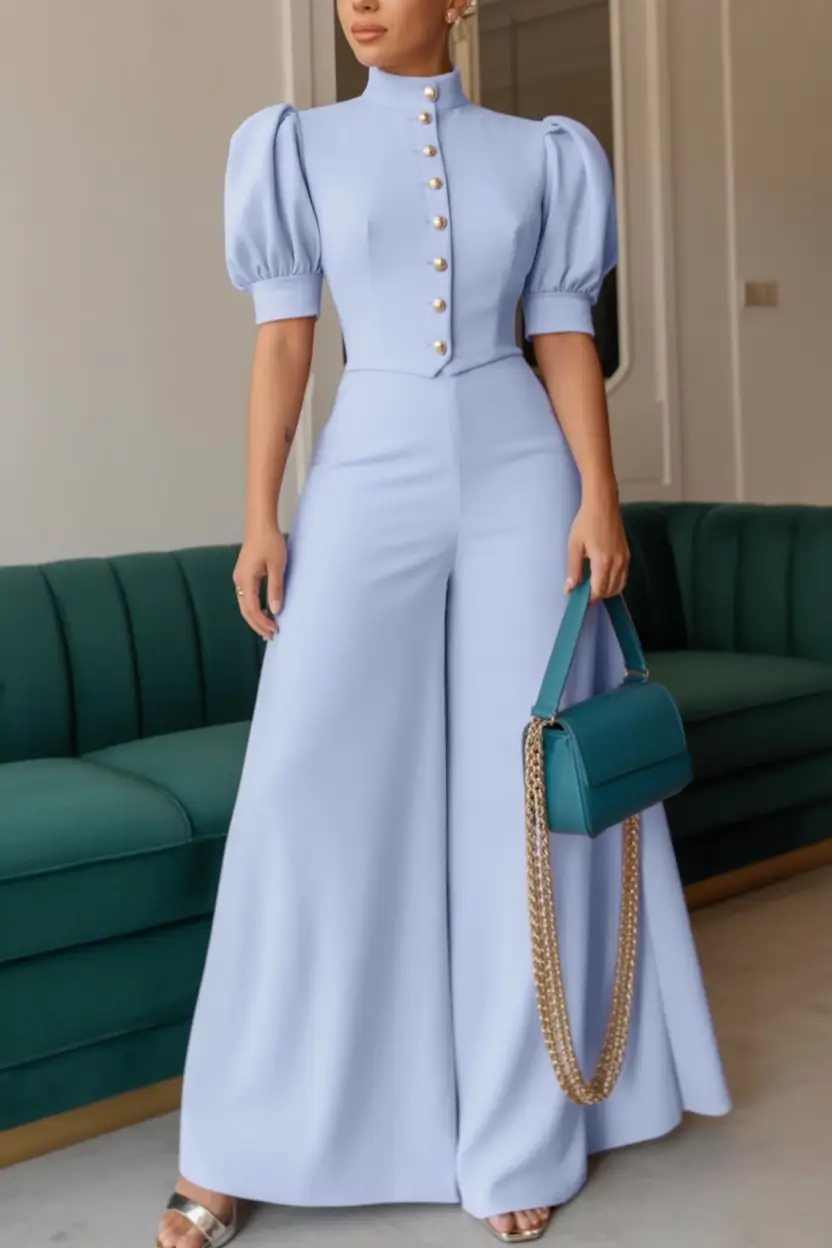october wedding guest outfits ideas 2025 Powder Blue Power Suit Moment