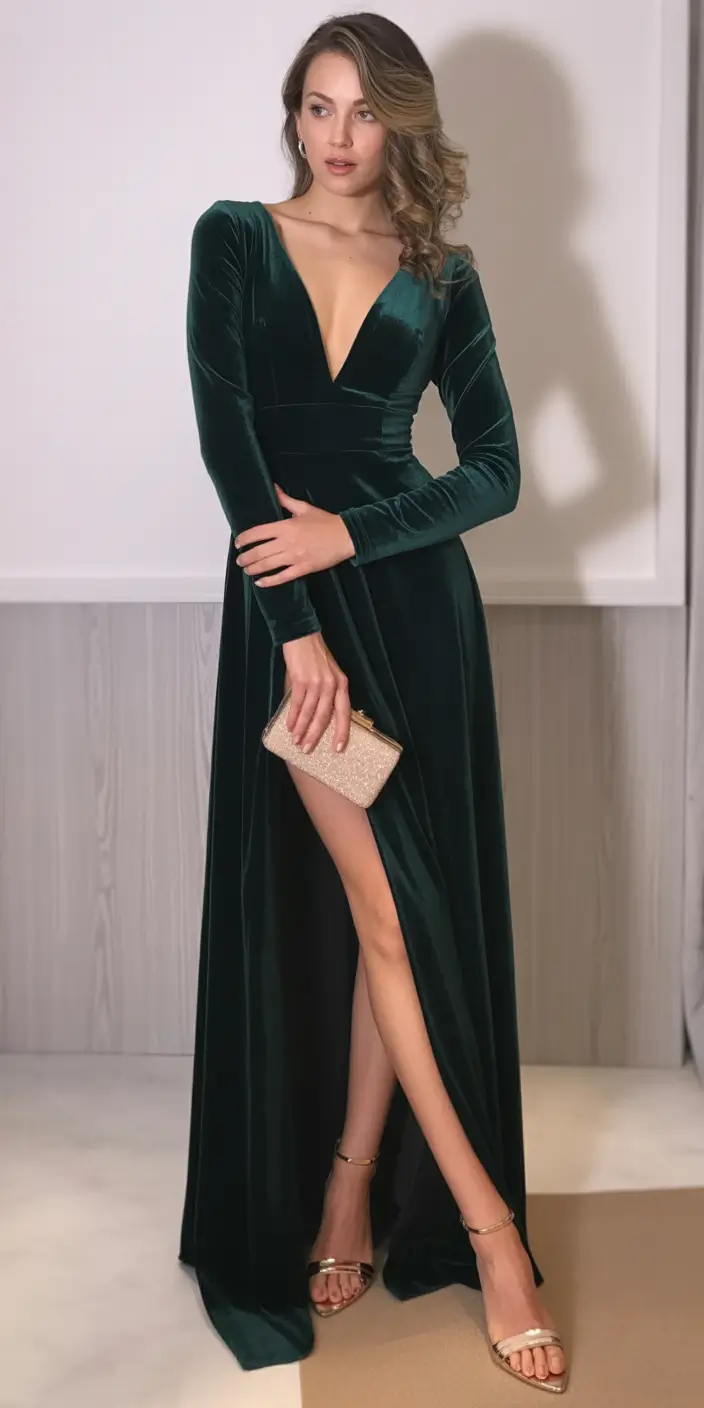 october wedding guest outfits ideas 2025 Velvet Forest Glam