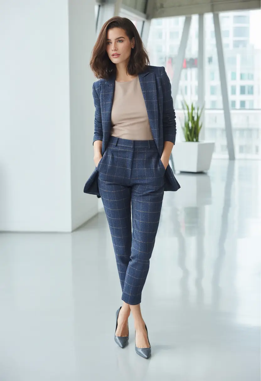 fall-office-outfits-for-women-2025-Windowpane-Print-Meets-Soft-Neutrals