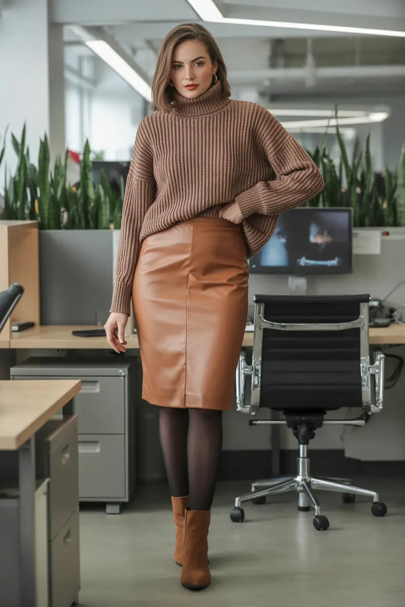 fall-office-outfits-for-women-2025-Texture-Clash-in-the-Best-Way