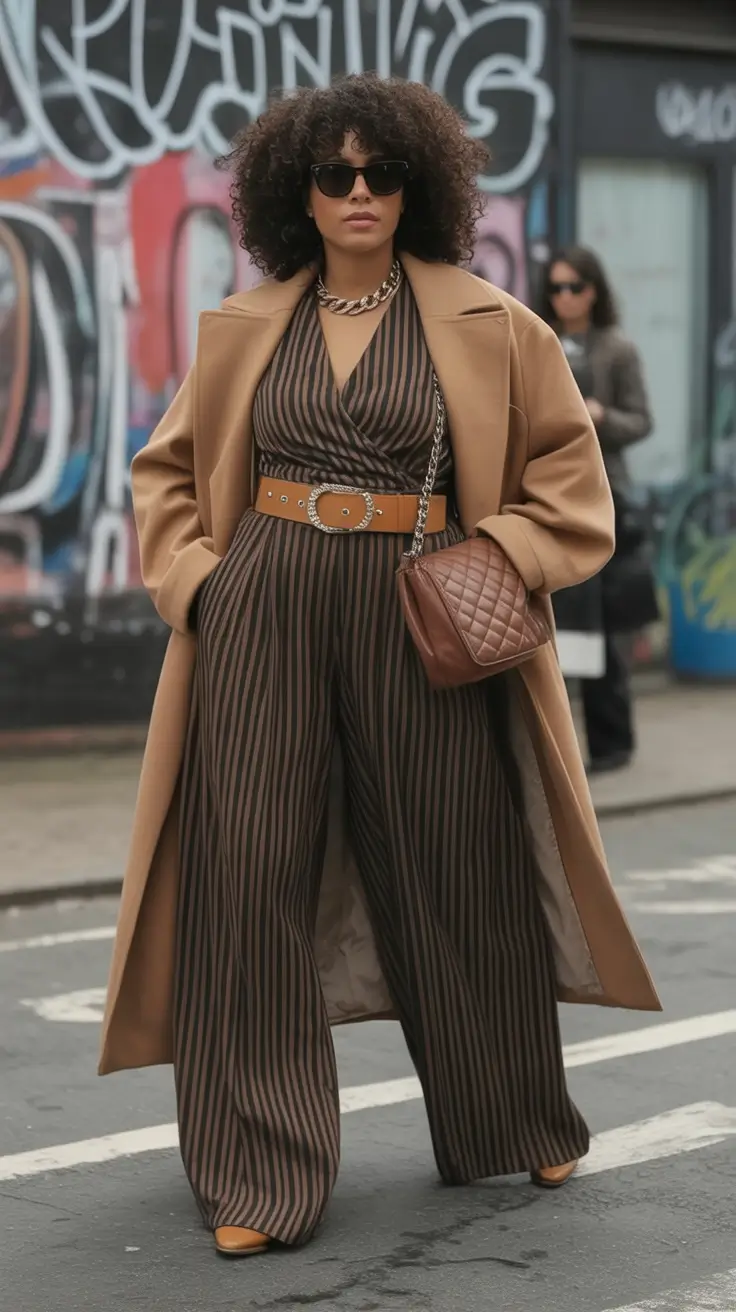 plus size fall fashion </p>
<h2>Power Stripes in Camel and Cocoa</h2>
<p>