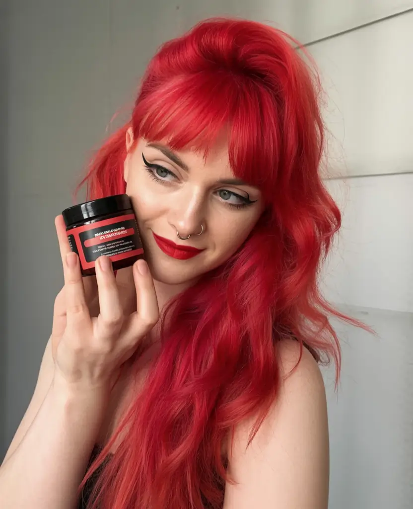 Fall red hair color Bright Crimson Pin-Up Waves