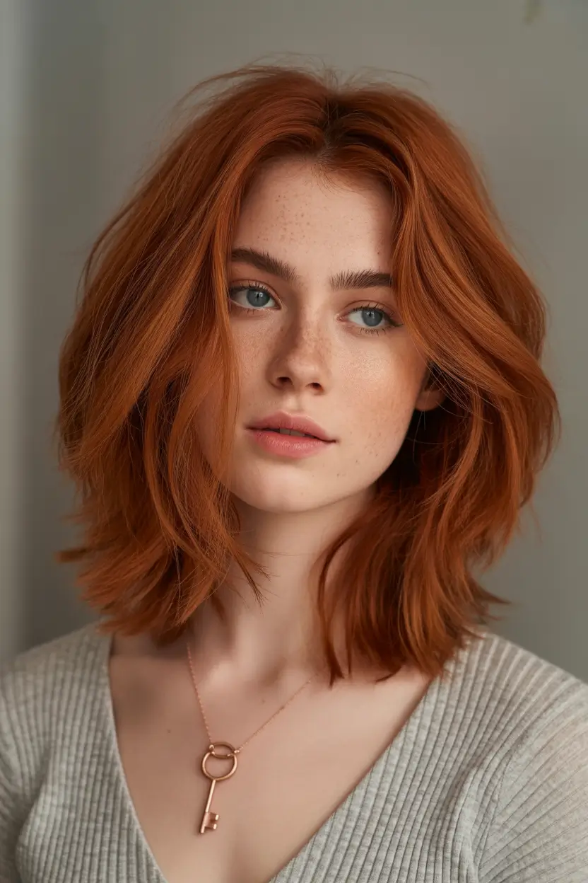 Fall red hair color Soft Cinnamon Lob