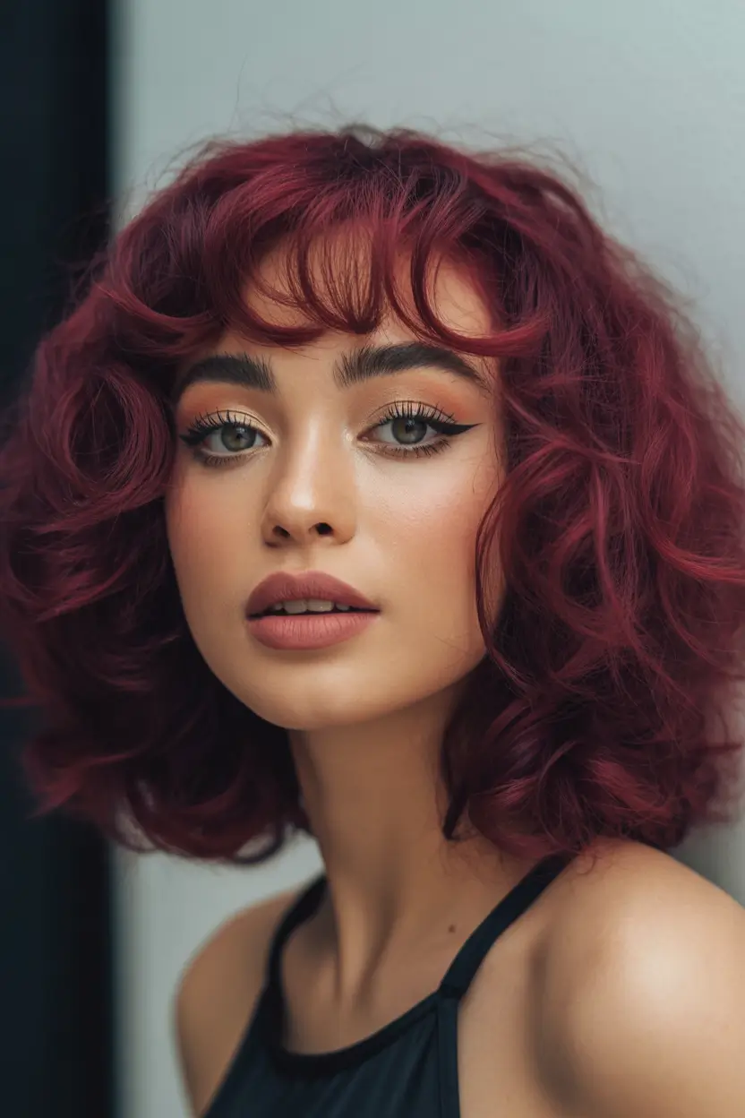 September hair color Cranberry Crush Curls