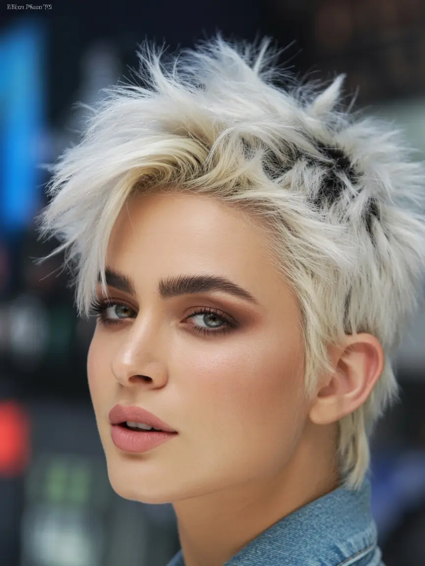 September hair color Textured Snowhawk