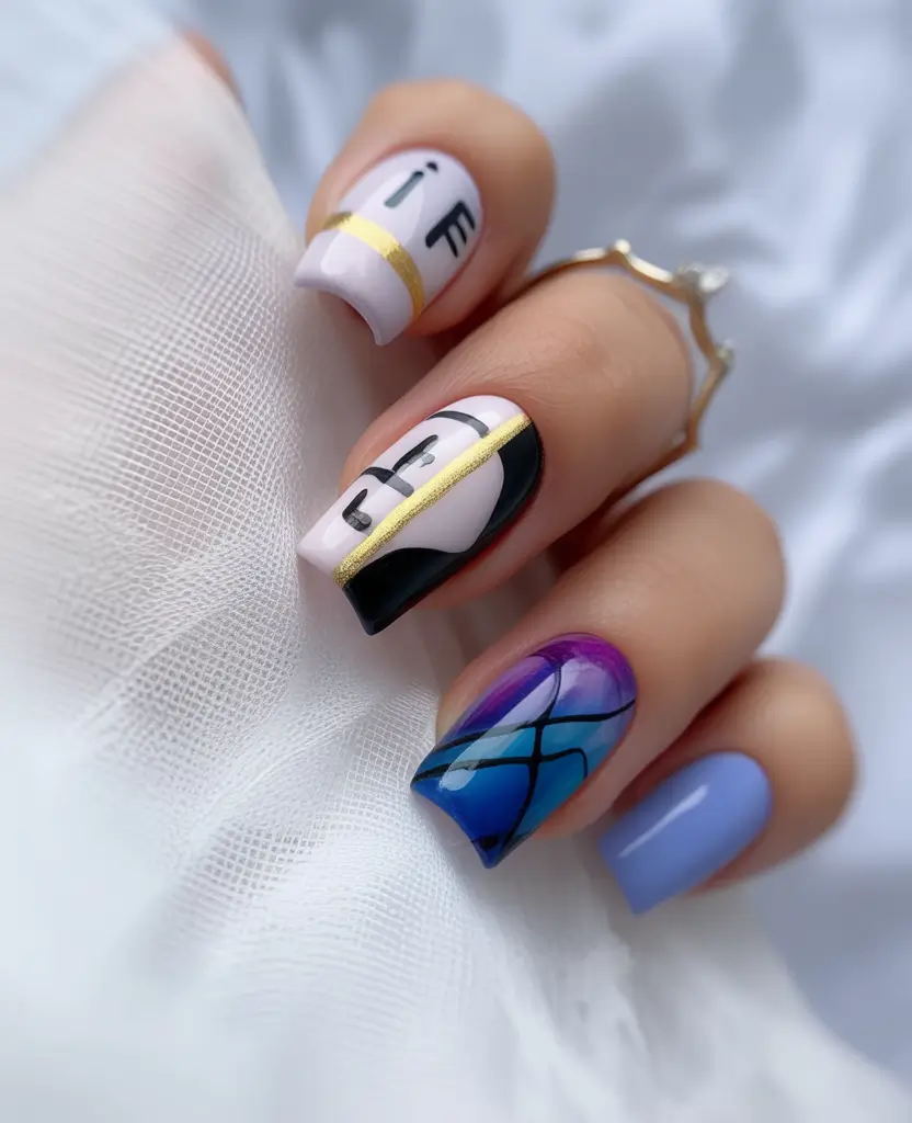 September nails design Abstract Pop Culture Statement