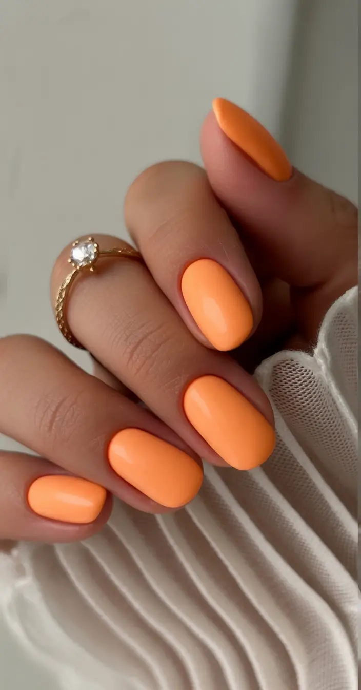 September nails design Peachy Clean Simplicity
