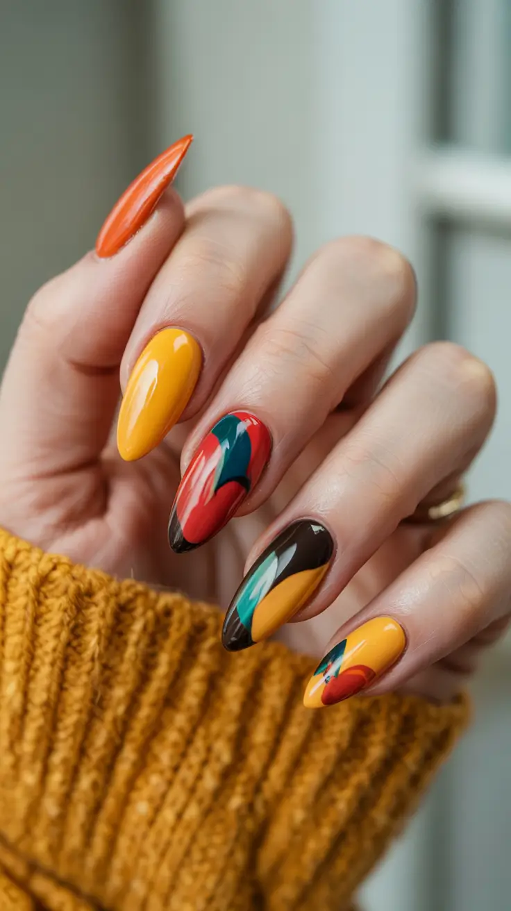 September nails design Harvest Color Splash