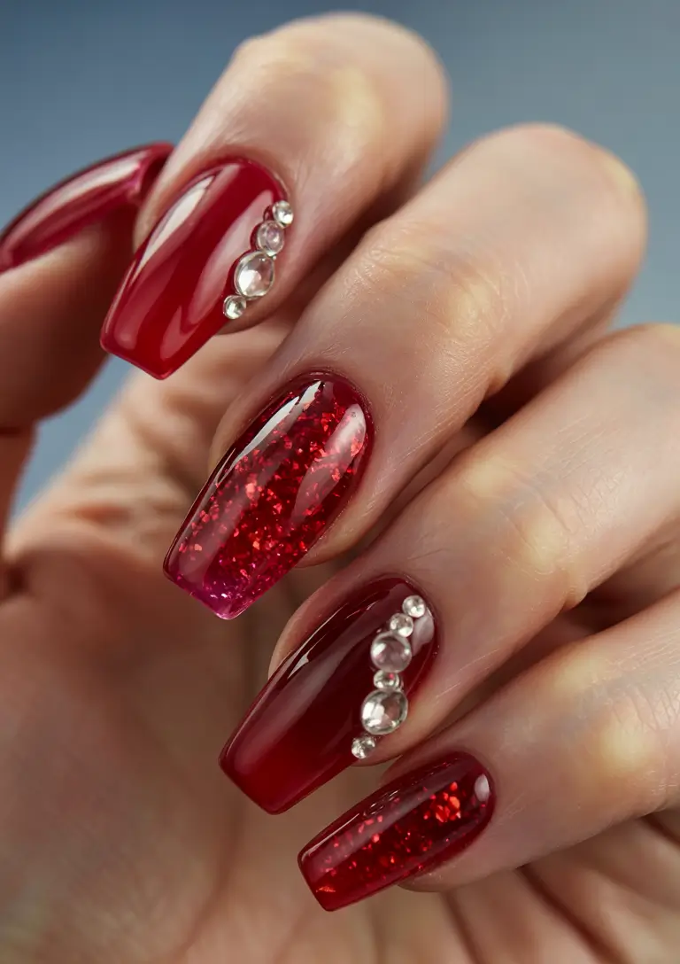 September nails design Candy Apple Crush