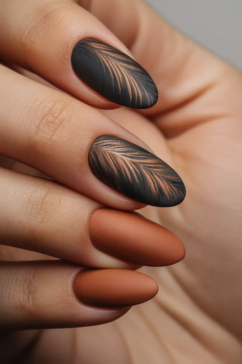 autumn nails color Velvet Embers & Smoky Bronze